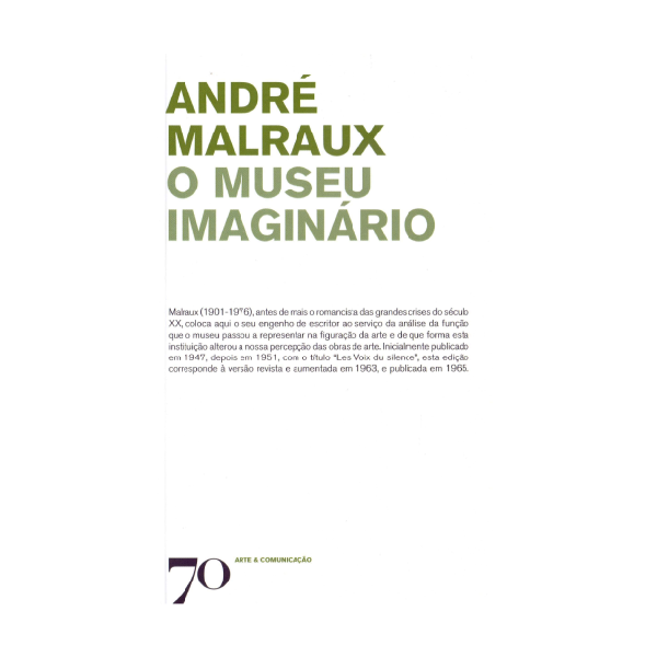 Capa do livro O Museu Imaginário de André Malraux, editado pelas Edições 70
